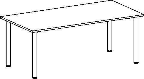 Gera Table de conférence Basis, largeur x profondeur 1800 x 800 mm, panneau érable  L