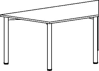 Table de conférence trapézoïdale, largeur x profondeur 800 x 690 mm, panneau érable  L