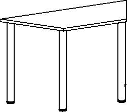 Table de conférence trapézoïdale, largeur x profondeur 800 x 520 mm, panneau érable  L