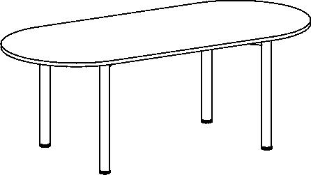 Gera Table de conférence Basis, largeur x profondeur 2000 x 900 mm, panneau érable  L