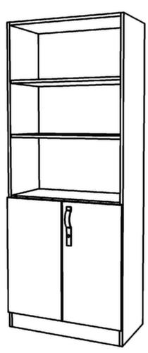 Combinaison d'une étagère à vis Up and Down et d'une porte, 3 compartiments de rayonnage, largeur 800 mm, hêtre/hêtre  L