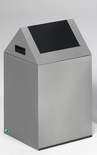 VAR Collecteur de recyclage WSG 40 S avec couvercle oscillant, 43 l, argent, couvercle RAL7021 gris noir  L