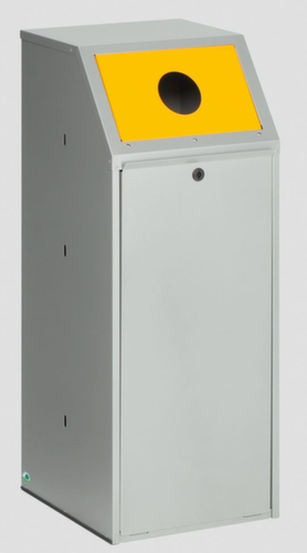 VAR Collecteur de recyclage WSG 69 KTS, 70 l, argent, couvercle RAL1023 jaune signalisation  L