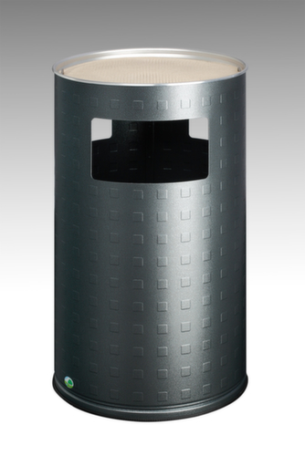 VAR Cendrier poubelle en aluminium H 75 résistant à l'eau de mer, argent antique  L