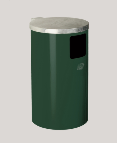 VAR Collecteur de déchets WR 1 avec couvercle, 30 l, RAL6001 vert émeraude  L