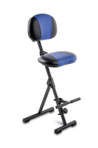meychair Siège assis-debout Assistent Futura AF-SR avec repose-pieds et dossier, hauteur d’assise 540 - 900 mm, assise noir/bleu  L