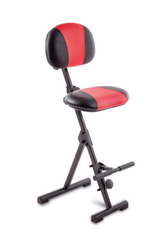 meychair Siège assis-debout Assistent Futura AF-SR avec repose-pieds et dossier, hauteur d’assise 540 - 900 mm, assise noir/rouge  L