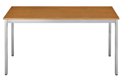 Table polyvalente rectangulaire en tube carré, largeur x profondeur 1200 x 600 mm, panneau cerisier