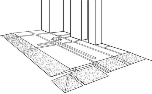 Connecteur de rampe pour plancher plat, longueur 850 mm  L