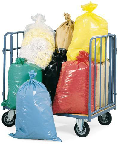 Sacs à déchets en plastique d'une capacité de 70 litres, 70 l, jaune  L