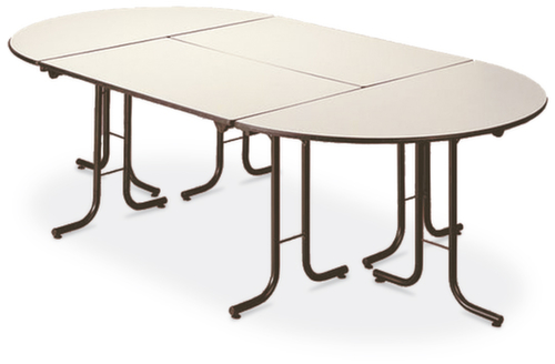 Table pliante semi-ronde combinable, Ø 1400 mm, panneau hêtre