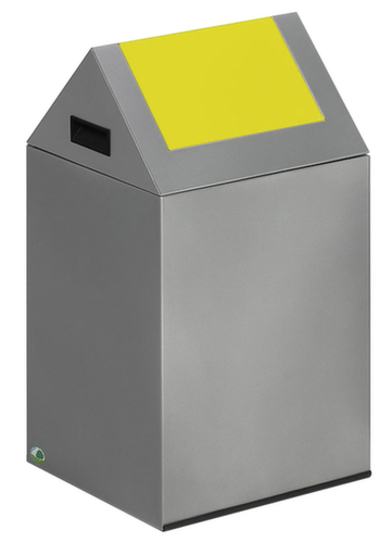 VAR Collecteur de recyclage WSG 40 S avec couvercle oscillant, 43 l, argent, couvercle RAL1023 jaune signalisation  L