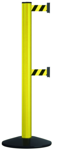 Poteau de ceinture Safety avec 2 ceintures, longueur de la courroie 3,7 m, montant aluminium  L