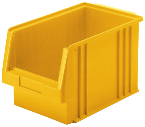 Lakape bac à bec empilable Eco adapté aux convoyeurs à rouleaux, jaune, profondeur 330 mm, polypropylène  L