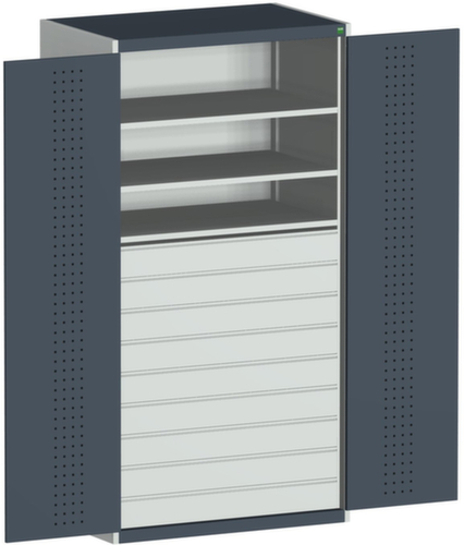 bott Armoire système cubio avec portes en panneaux perforés, 9 tiroir(s)  L