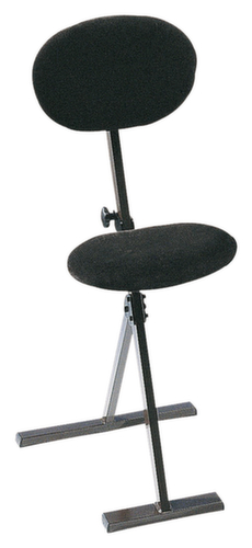 Kappes Siège assis-debout rabattable ErgoPlus® avec dossier, hauteur d’assise 550 - 900 mm, assise gris foncé  L