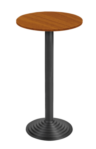 Table haute avec pied à disque, Ø 600 mm, panneau cerisier  L
