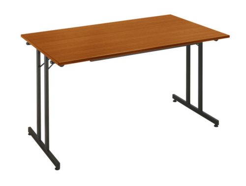 Table pliante polyvalente gerbable, largeur x profondeur 1400 x 700 mm, panneau cerisier