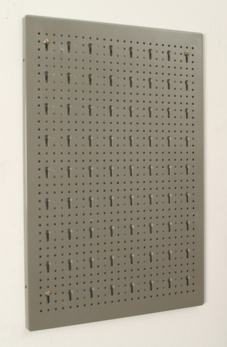 Allit Plaque perforée StorePlus Flex M 60 pour fixation murale, hauteur x largeur 595 x 400 mm, gris argent  L