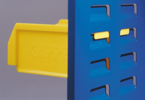 Plaque à fentes avec bacs à bec, hauteur x largeur 450 x 500 mm, RAL5010 bleu gentiane  L