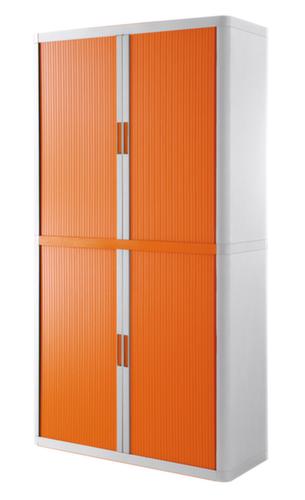 Paperflow Armoire à rideaux transversaux easyOffice®, 4 hauteurs des classeurs, blanc/orange  L