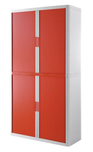 Paperflow Armoire à rideaux transversaux easyOffice®, 4 hauteurs des classeurs, blanc/rouge  L
