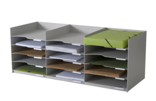 Paperflow Trieur de formulaires gerbable easyOffice®, 15 compartiments DIN A4, gris  L