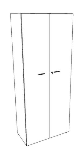 Quadrifoglio Armoire à portes battantes T45 avec double porte battante, 5 hauteurs des classeurs, blanc/orme  L