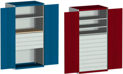 bott Armoire système cubio avec portes en panneaux perforés, 4 tiroir(s)  L