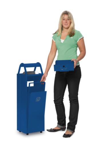 VAR Cendrier poubelle avec 2 ouvertures d'introduction, bleu gentiane  L