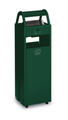 VAR Cendrier poubelle avec 2 ouvertures d'introduction, vert mousse  L