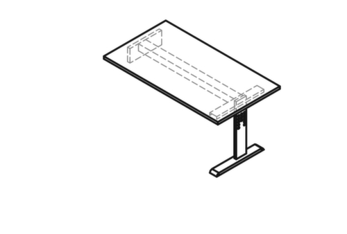 Table de rallonge pour buffet bas, largeur x profondeur 1600 x 800 mm, plaque gris  L