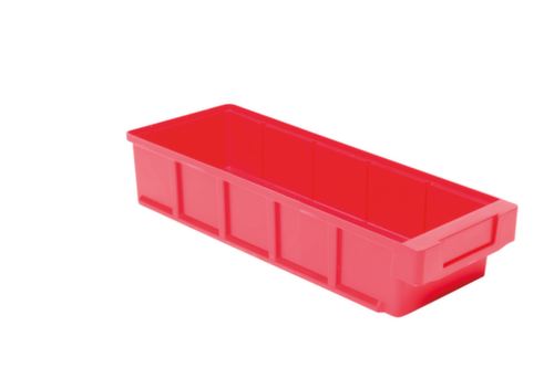 Bac compartimentable avec poignée encastrée ergonomique, rouge, profondeur 400 mm  L
