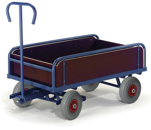 Rollcart Chariot à timon 2 axes avec direction, force 400 kg, plateau longueur x largeur 930 x 535 mm  L