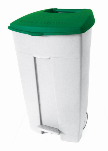 bac à déchets roulant Contiplast, 120 l, blanc, couvercle vert  L