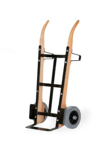 Rollcart Diable de manutention en bois avec renforts en acier sur les lisses et la paroi arrière  L