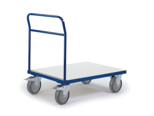 Rollcart Chariot avec barre de poussée ESD, force 500 kg, plateau longueur x largeur 1000 x 700 mm  L