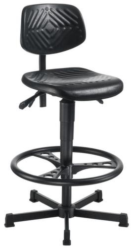 meychair Siège d'atelier Workster Komplex avec assise inclinable, assise mousse PU noir, avec patins en plastique  L