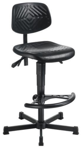 meychair Siège d'atelier Workster Komplex avec assise inclinable, assise mousse PU noir, avec patins en plastique  L