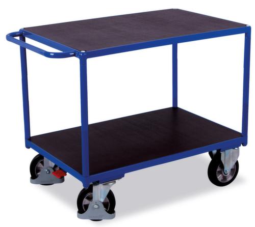 VARIOfit Chariot de table avec étagères antidérapantes 1595x800 mm, force 1000 kg, 2 plateaux  L