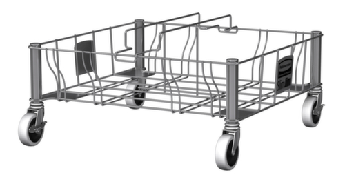 Rubbermaid chariot Slim Jim® pour 2 collecteurs de matières recyclables, pour 60 - 87 l bacs, acier inoxydable  L