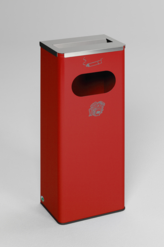 VAR Cendrier poubelle avec 1 ouverture d'introduction, RAL3000 rouge vif  L