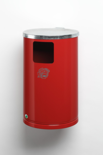 VAR Collecteur de déchets WR 1 avec couvercle, 30 l, RAL3000 rouge vif  L