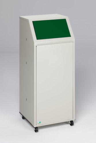 VAR collecteur de recyclage mobile, 69 l, RAL7032 gris silex, couvercle vert
