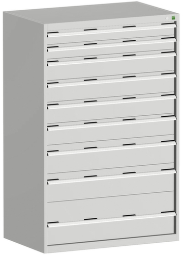 bott Armoire à tiroirs cubio surface de base 1050x750 mm, 9 tiroir(s), RAL7035 gris clair/RAL7035 gris clair