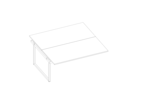 Quadrifoglio Table de rallonge Practika pour bureau Bench avec piètement à patins, largeur x profondeur 1600 x 1600 mm, plaque blanc