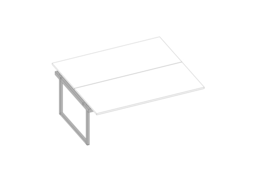Quadrifoglio Table de rallonge Practika pour bureau Bench avec piètement à patins, largeur x profondeur 1800 x 1600 mm, plaque blanc