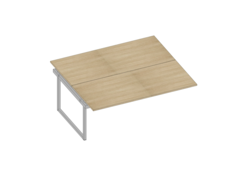 Quadrifoglio Table de rallonge Practika pour bureau Bench avec piètement à patins, largeur x profondeur 1800 x 1600 mm, plaque chêne