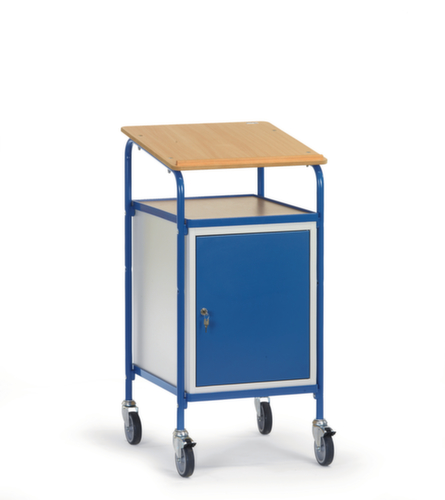 fetra Bureau mobile avec armoire, RAL5007 bleu brillant/RAL5007 bleu brillant  L