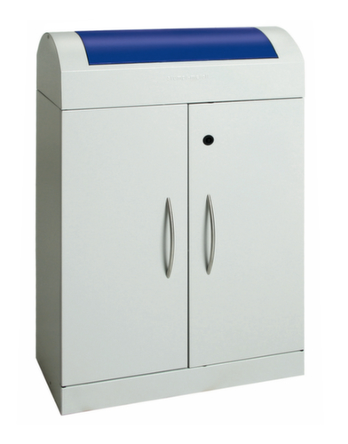 stumpf Collecteur de matériaux recyclables ign ifugé avec porte, 90 l, couvercle RAL5010 bleu gentiane  L